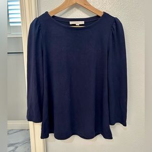 Loft 3/4 Sleeve Navy top